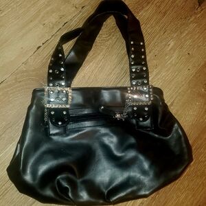 Black Studded Tote Handbag